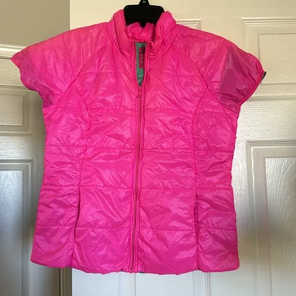Jenni Womens Pink & Green Gilet - Picture 2 of 11
